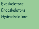 A) Exoskeletons  B) Endoskeletons  C) Hydroskeletons